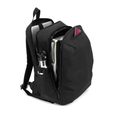 UDINE. Backpack with one full opening compartment in high density 300D recycled polyester 16